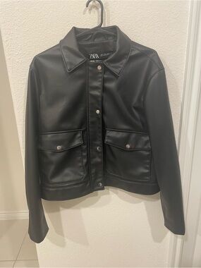 Zara Black Snap-Front Jacket